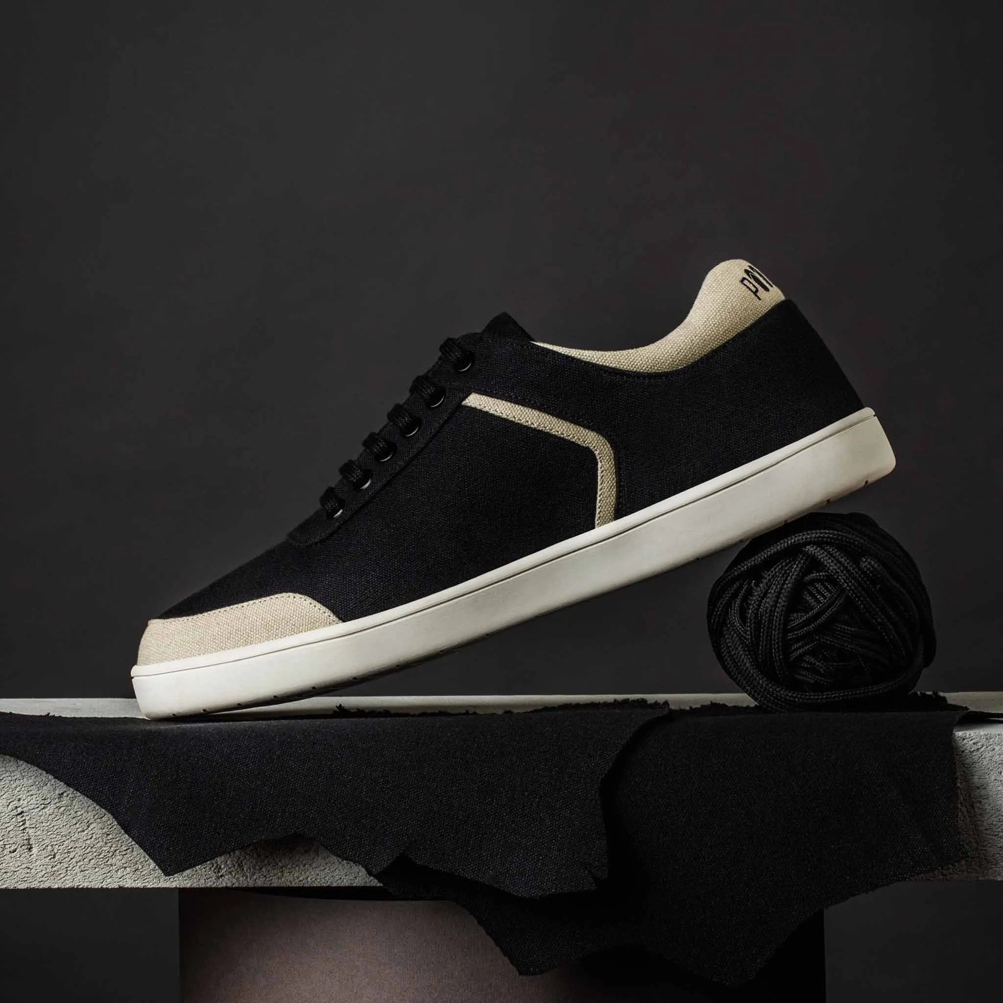 Paaduks Dan Eco-Sole Black and Beige Sneakers (Unisex)