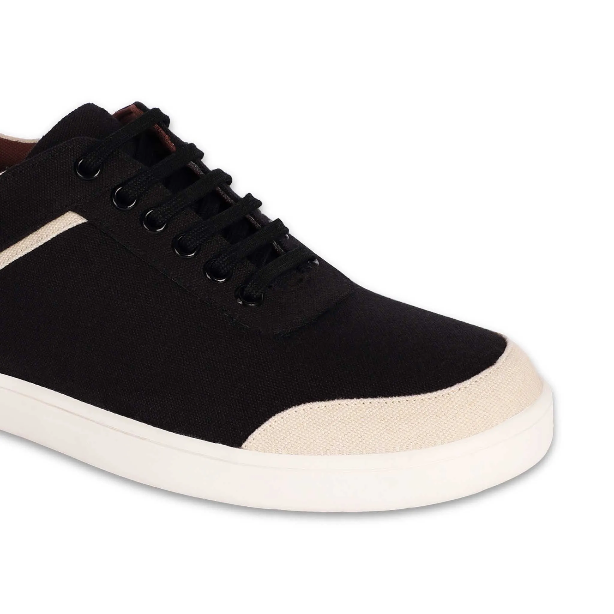 Paaduks Dan Eco-Sole Black and Beige Sneakers (Unisex)