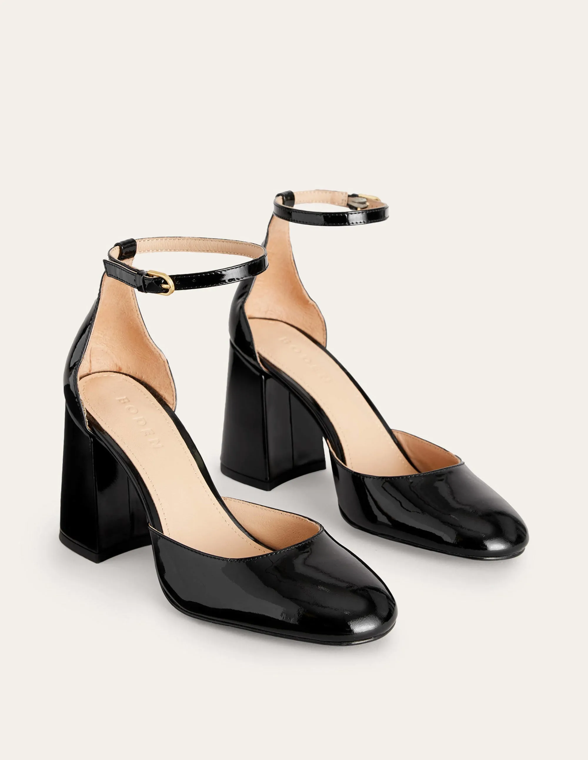 Patent-Leather Court Shoes-Black Patent