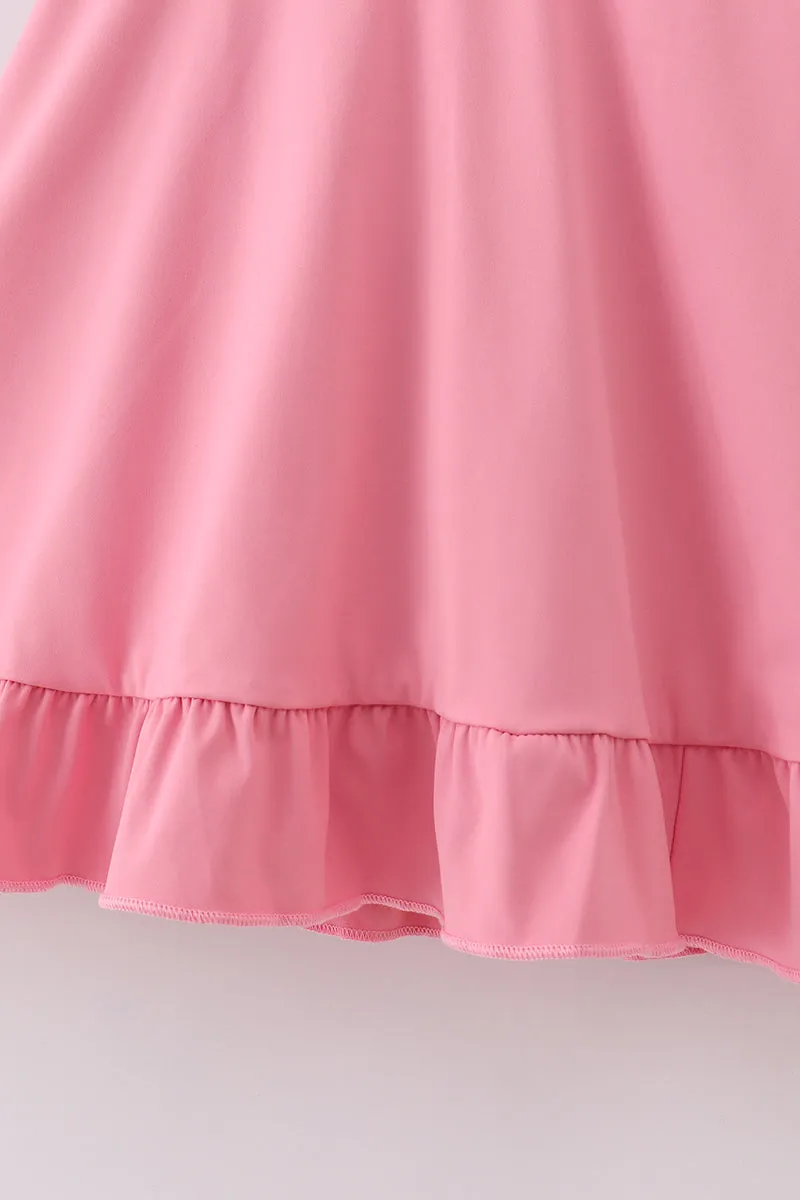 Pink active sporty ruffle tennis dress