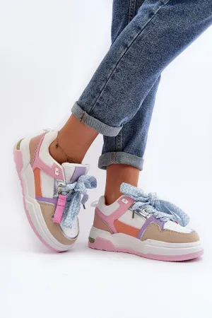 Pink Cream Fashion Classic Laced Sneakers