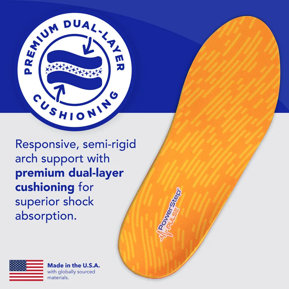 PowerStep PULSE Performance Insoles | Running Shoe Pain Relief Orthotic