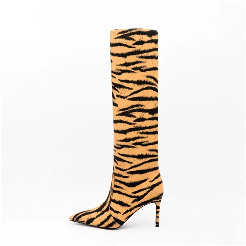 Pre Order:  Zebra Print 9cm Slip-on Boots