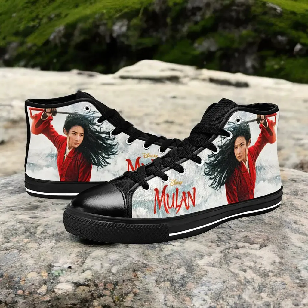 Princess Mulan Women Sword Warrior Shoes High Top Sneakers for Kids and Adults