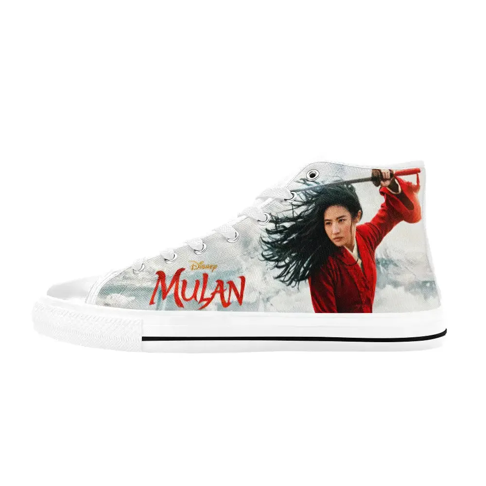 Princess Mulan Women Sword Warrior Shoes High Top Sneakers for Kids and Adults