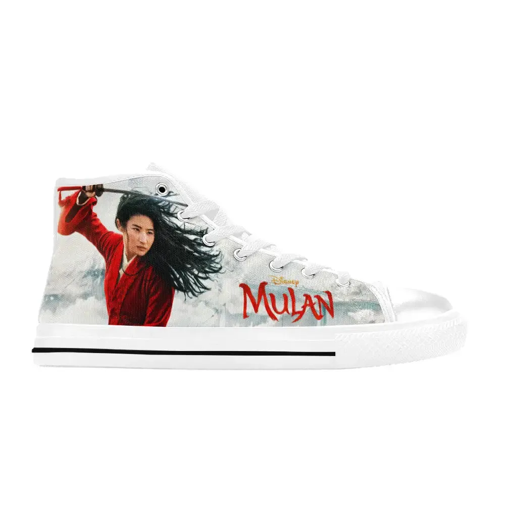 Princess Mulan Women Sword Warrior Shoes High Top Sneakers for Kids and Adults