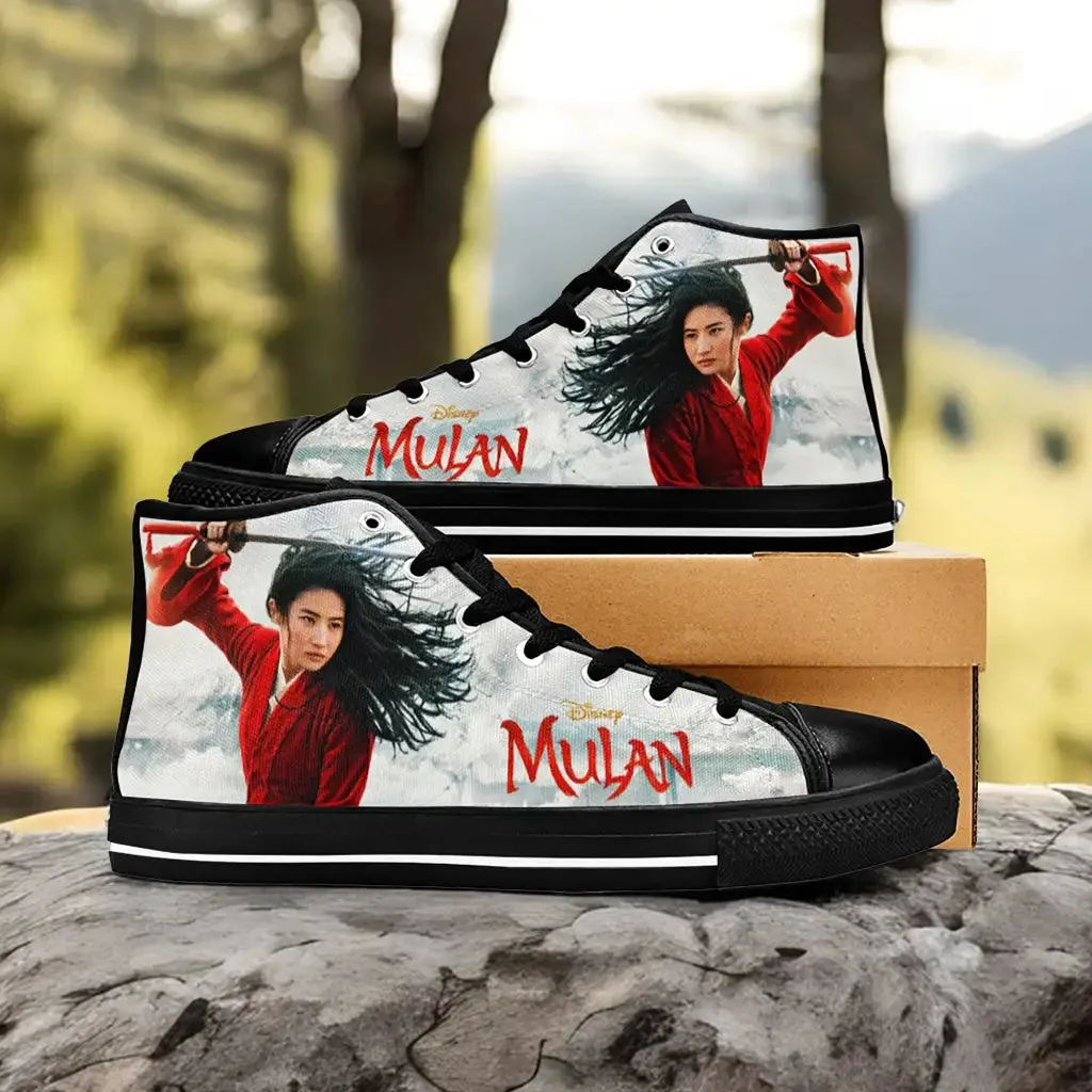 Princess Mulan Women Sword Warrior Shoes High Top Sneakers for Kids and Adults