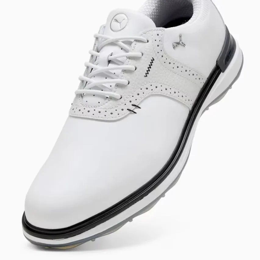 Puma AVANT Wingtip Spikeless Golf Shoes - White/Feather Grey/Black