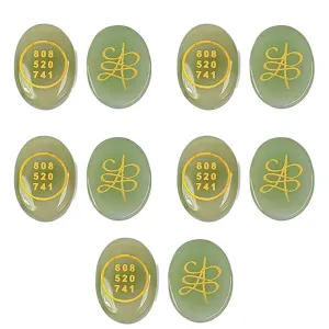 Reshamm® Energized Natural Green Aventurine Zibu Symbol Money Magnet Coin for Financial Growth and abundance, attract money, Good Luck, Reiki Healing, Vastu, Home office decor aaa quality (5pc)