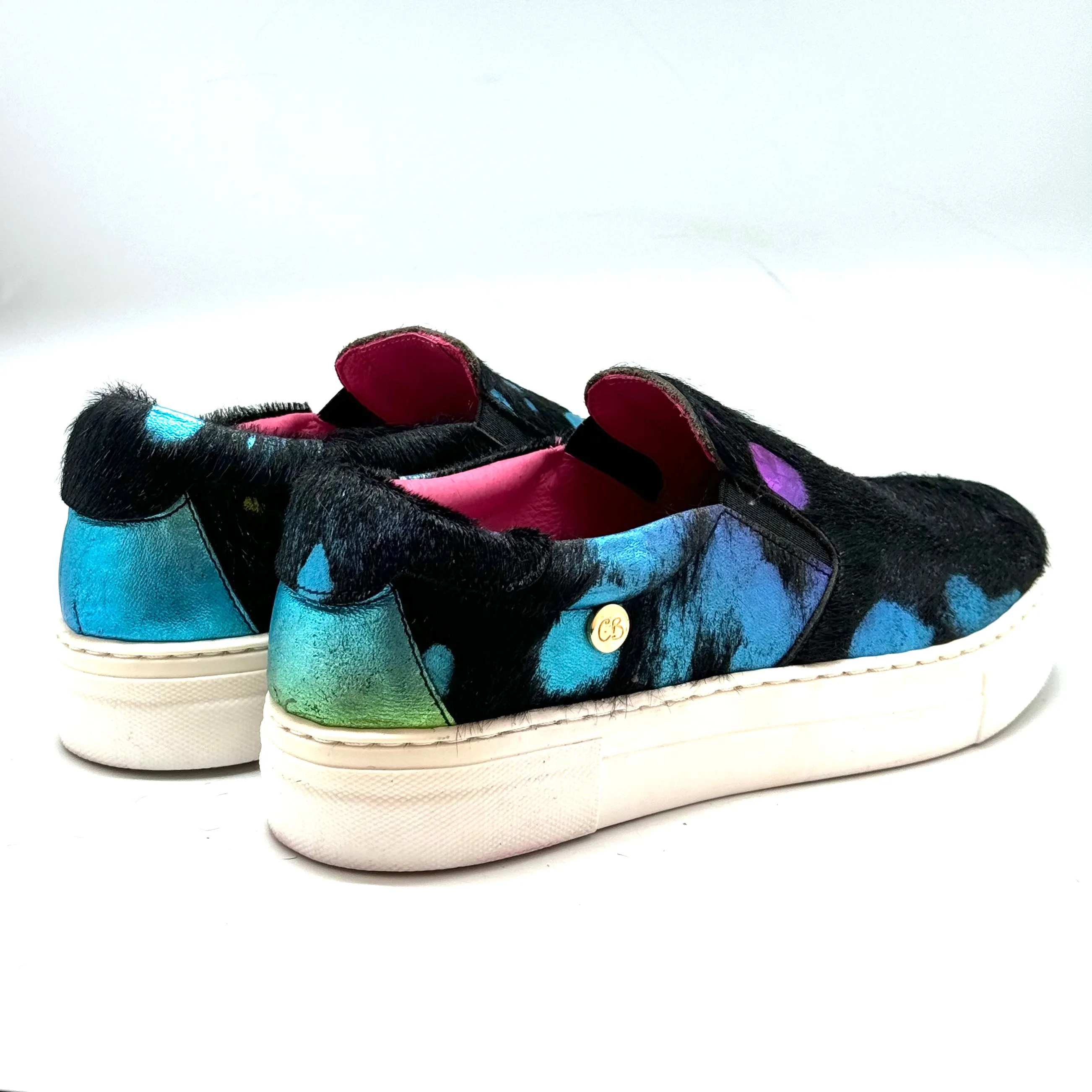 Scala - Black rainbow unicorn slip on