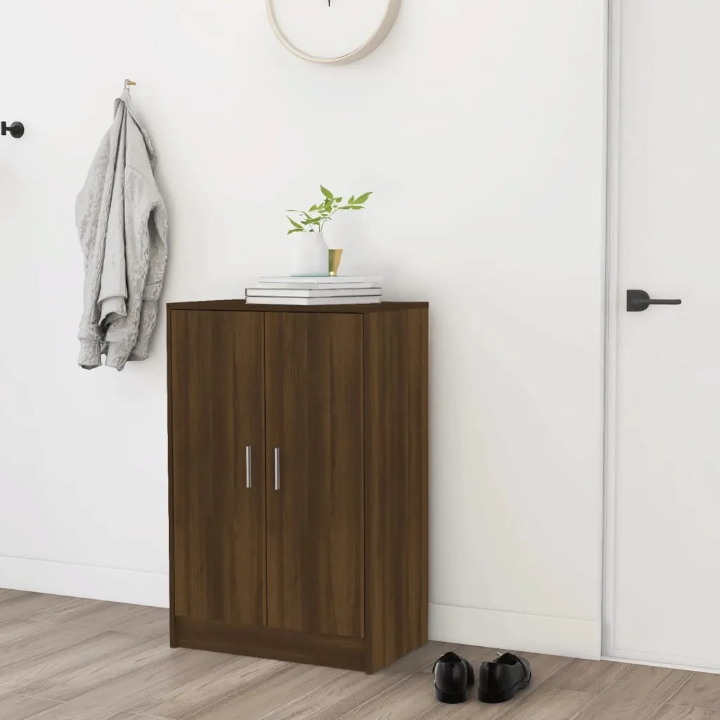 Shoe Cabinet Brown Oak 60x35x92 cm Engineered Wood