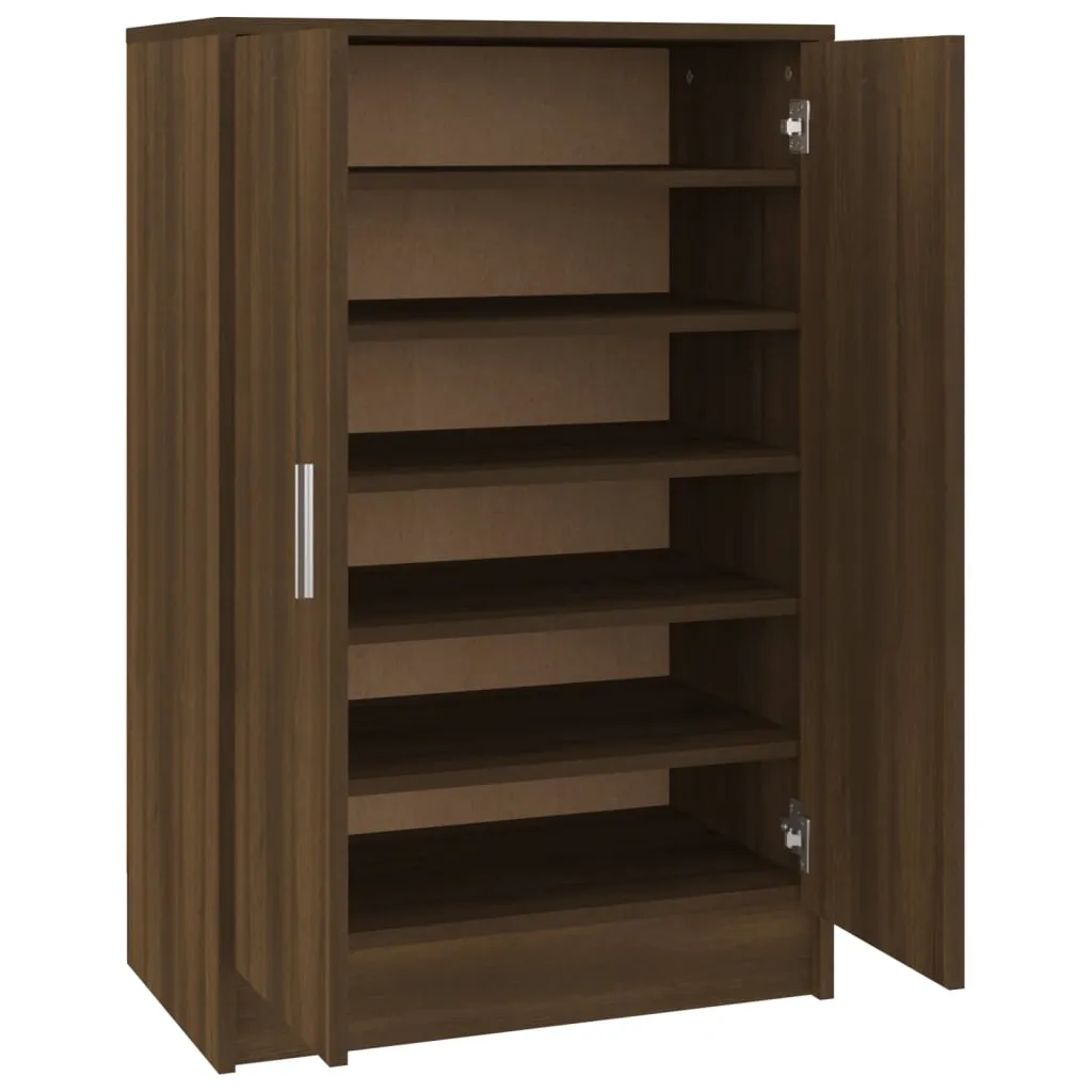 Shoe Cabinet Brown Oak 60x35x92 cm Engineered Wood