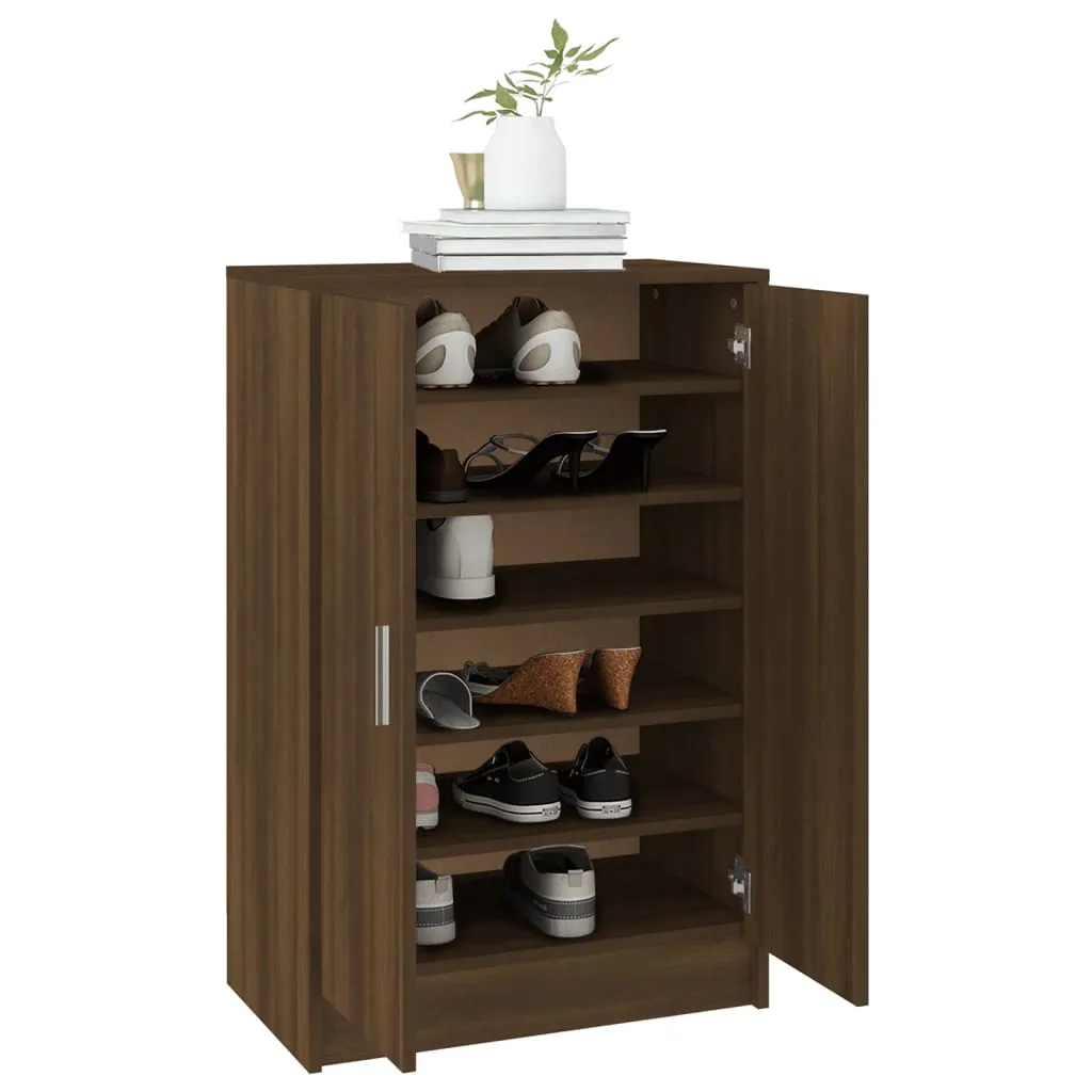 Shoe Cabinet Brown Oak 60x35x92 cm Engineered Wood