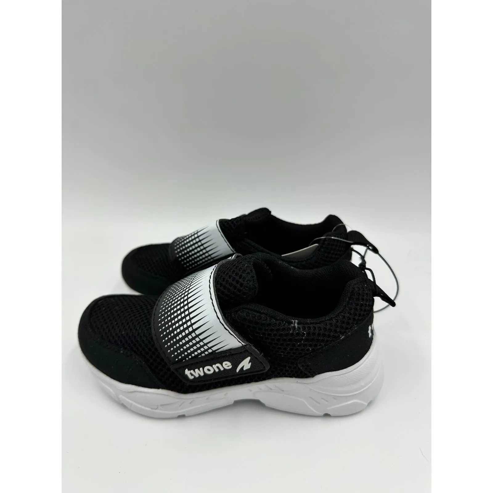 Small Kid Size 11, Black Sneaker with Straps and White Sole