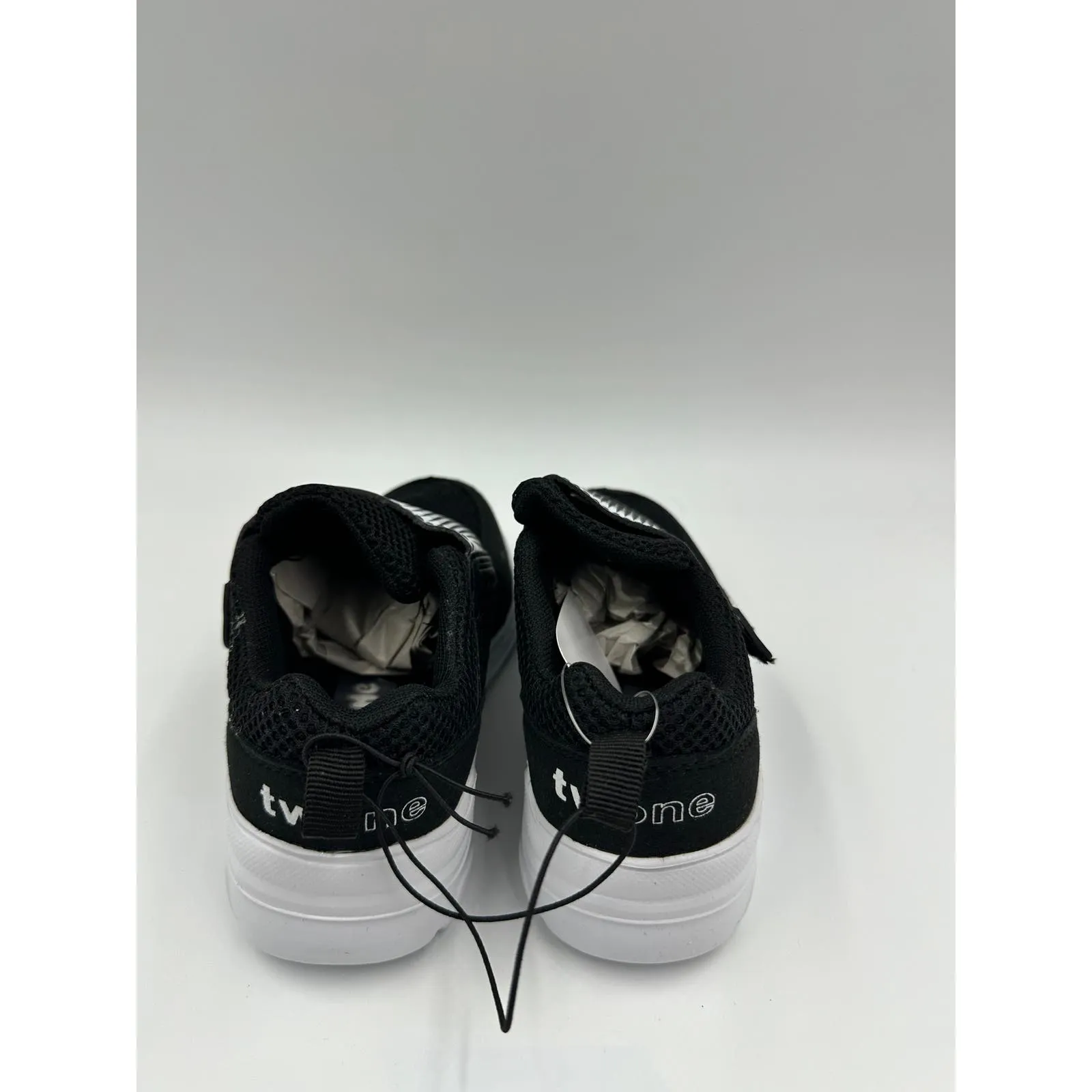 Small Kid Size 11, Black Sneaker with Straps and White Sole