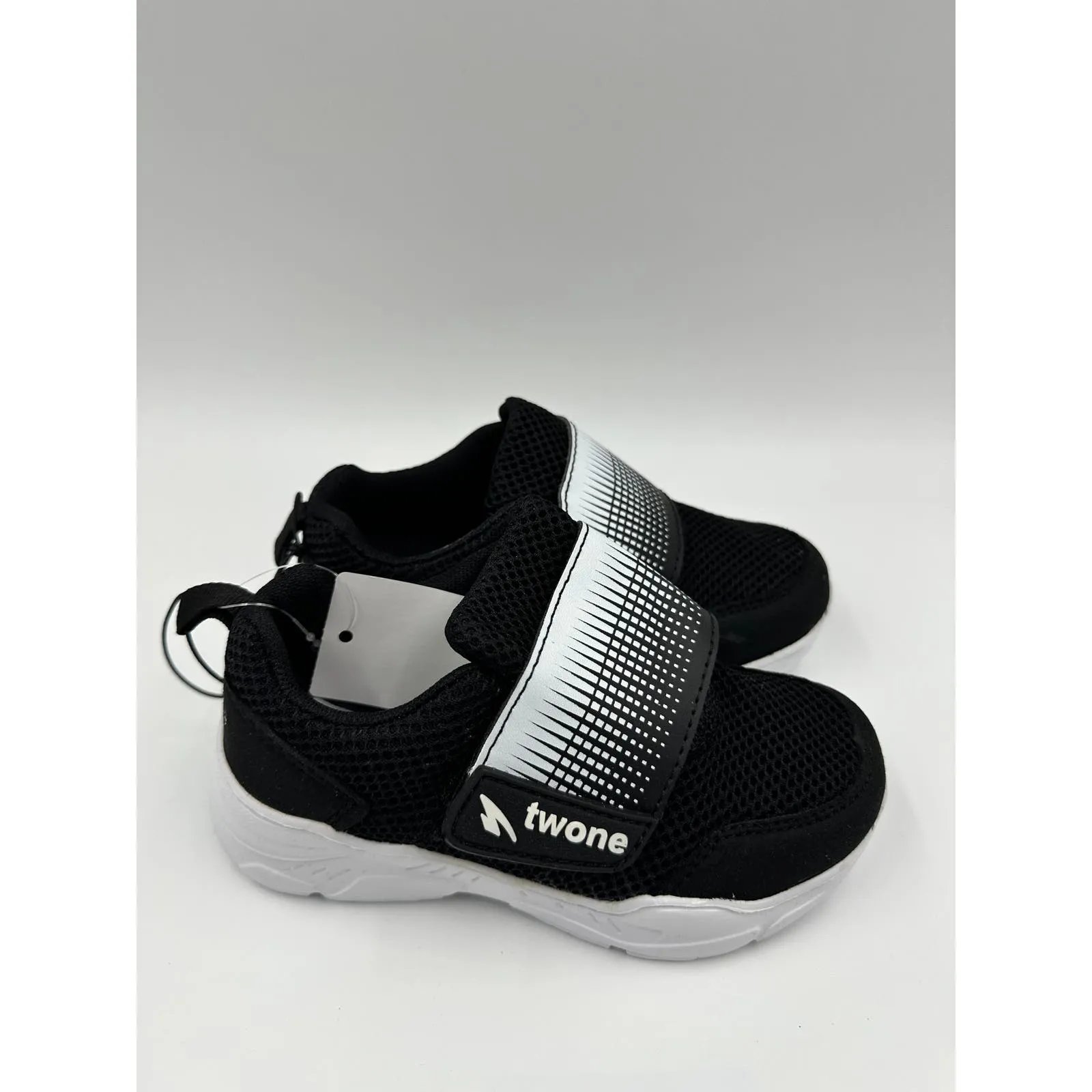 Small Kid Size 11, Black Sneaker with Straps and White Sole