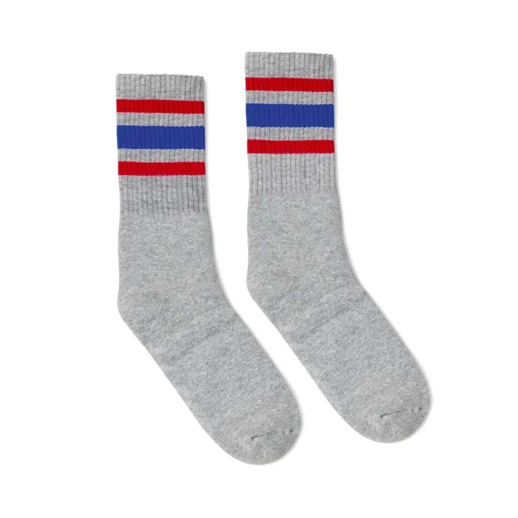 Socco All American Crew Socks - Grey/Red/Blue