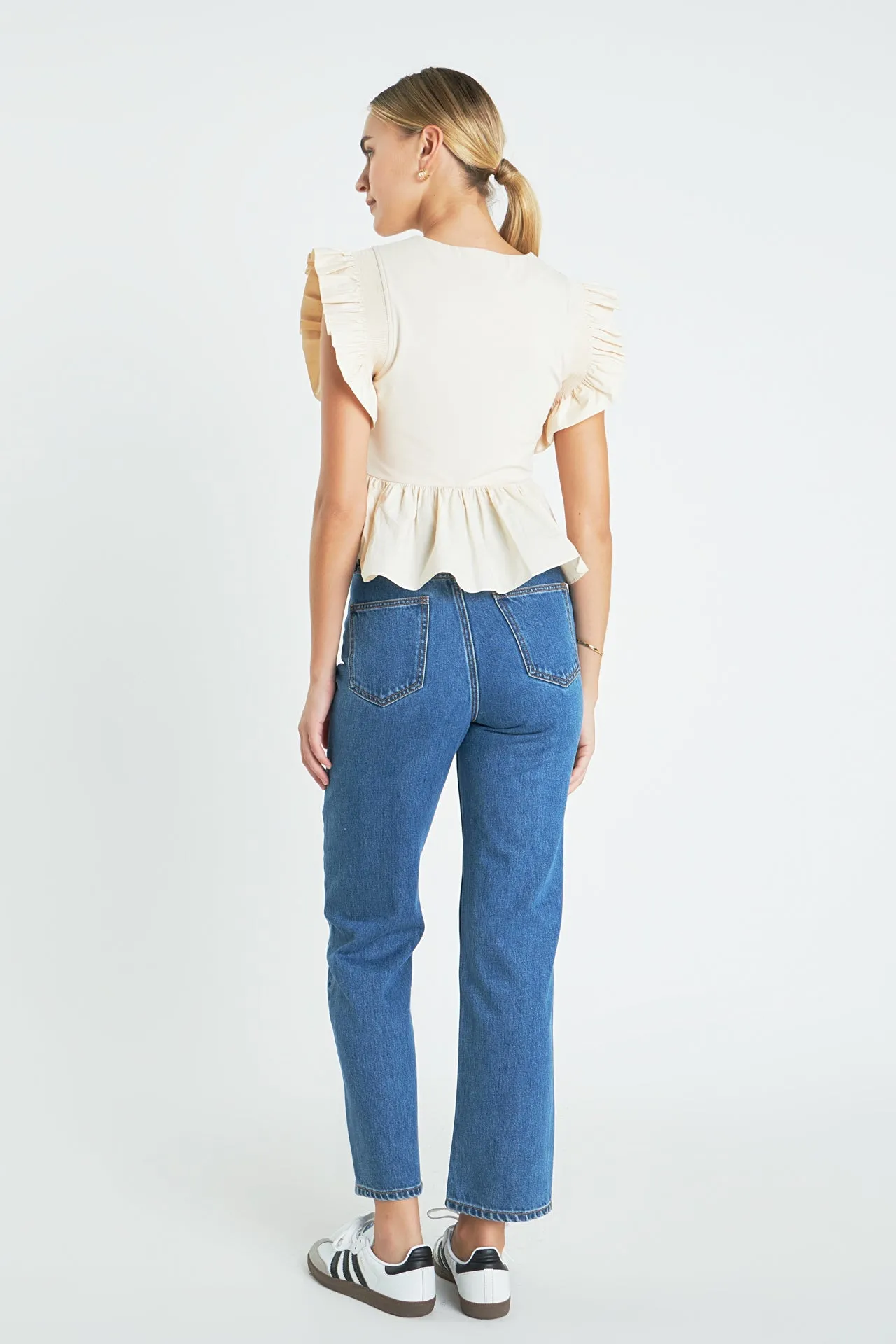 Square Neckline Ruffled Top