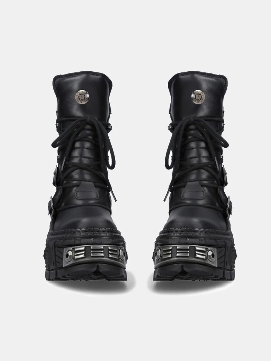 TEEK - Mens Platform Heavy Metal Motorcycle Boots