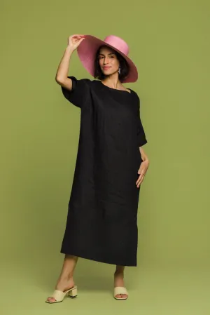 Tess Linen Dress Black