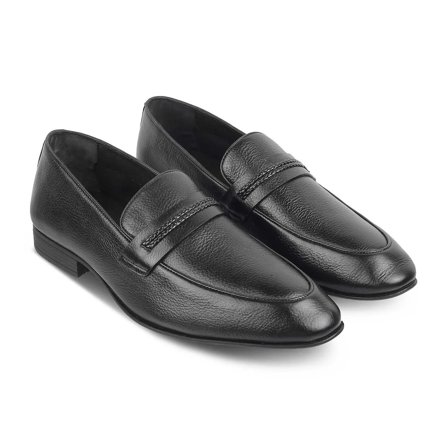 The Bochum Black Men's Leather Loafers Tresmode