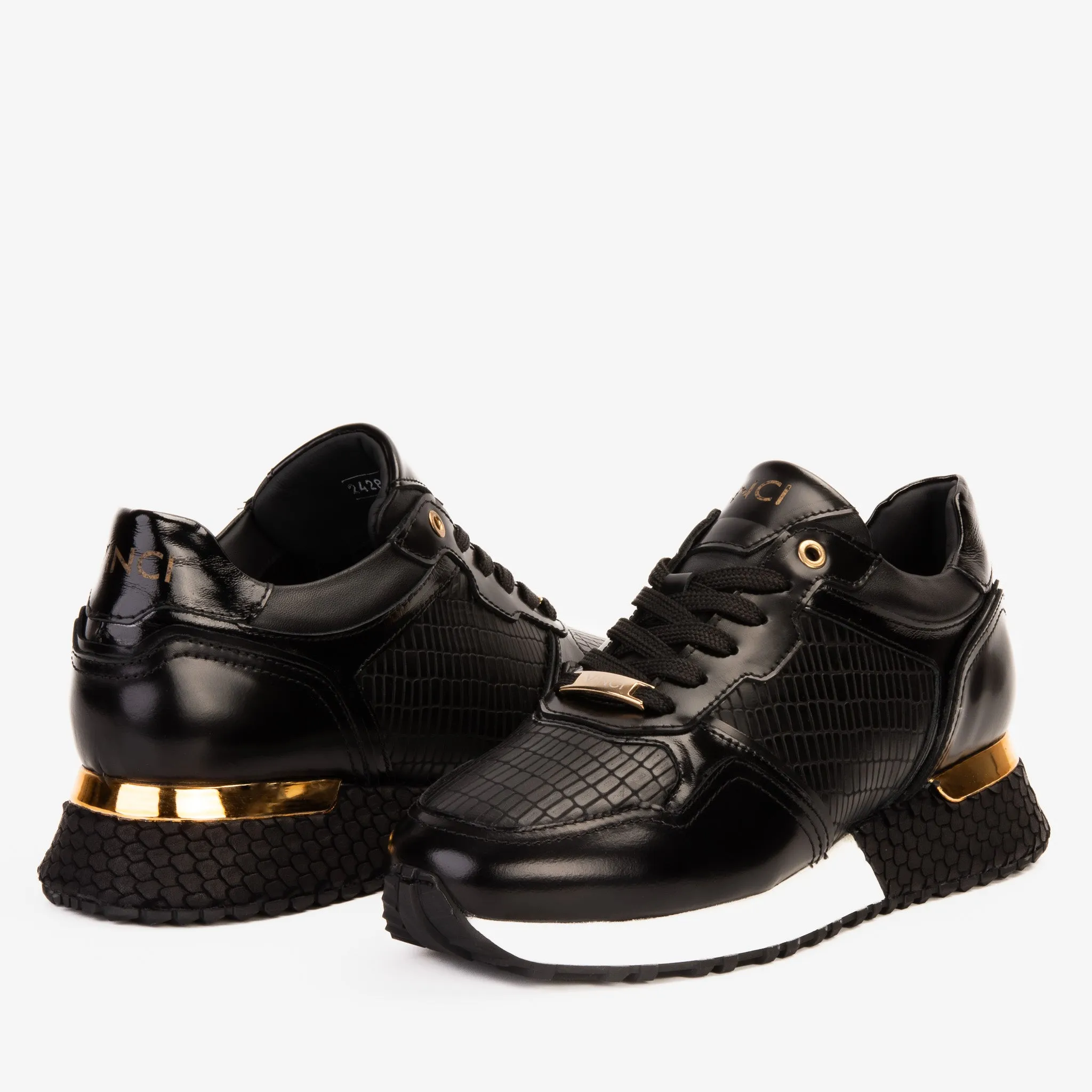 The Empire Black Leather Men Sneaker