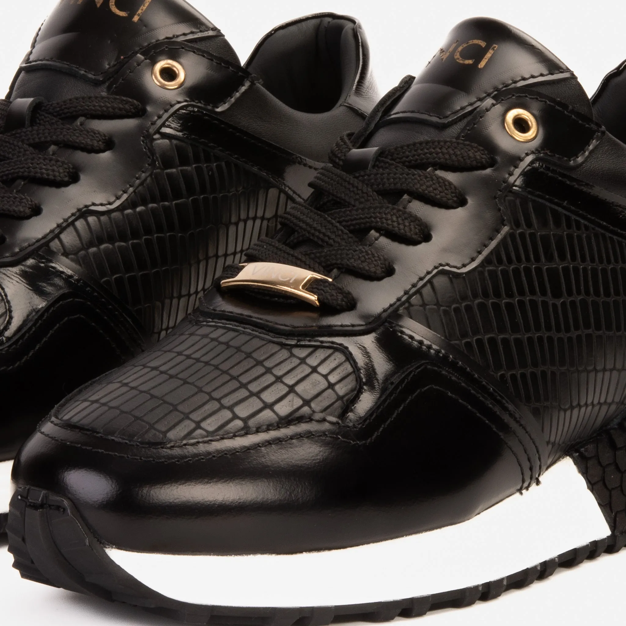 The Empire Black Leather Men Sneaker