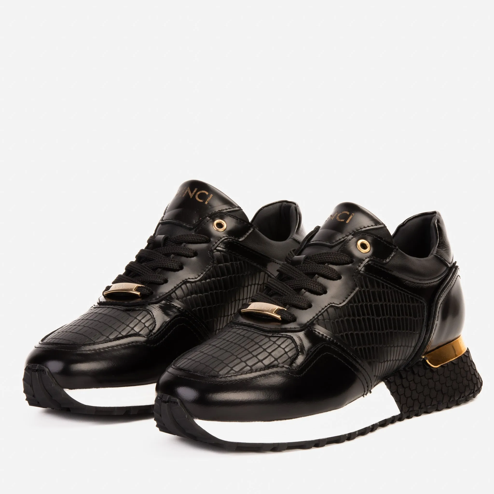 The Empire Black Leather Men Sneaker