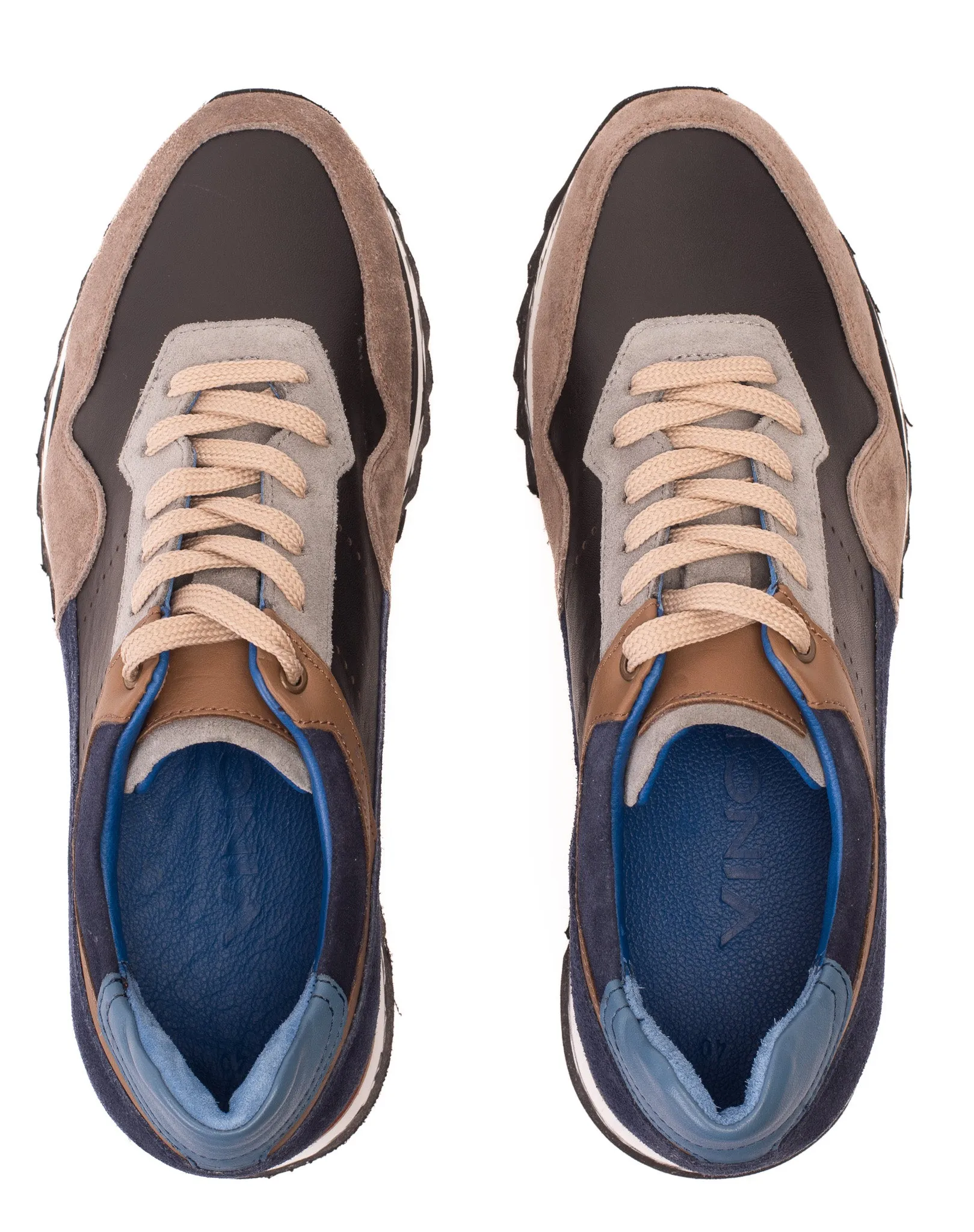 The Hoskova Jean Blue Leather Men Sneaker