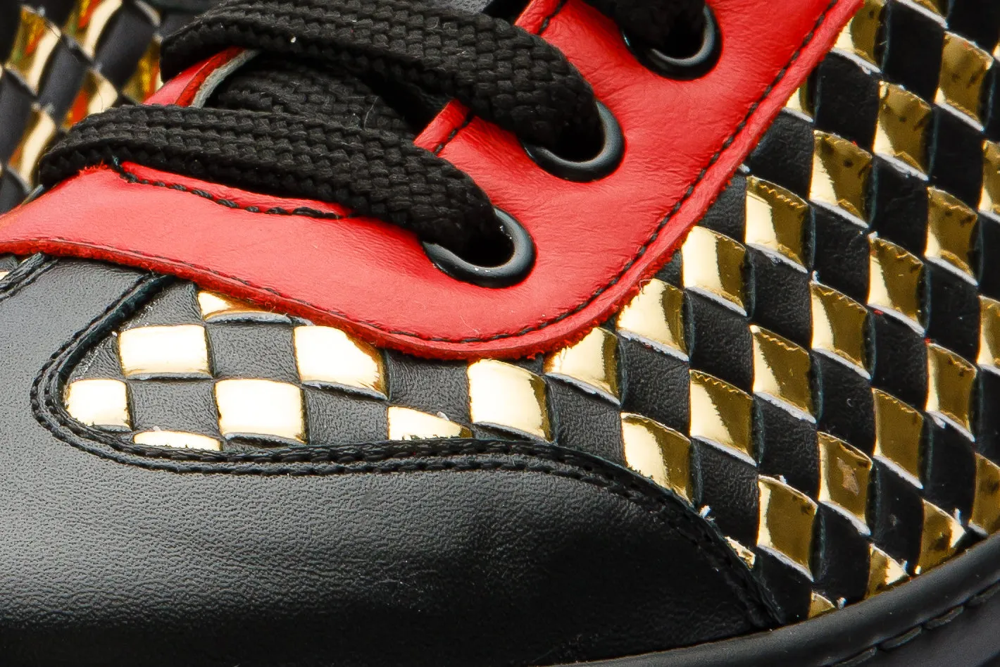 The Messina Black & Gold Woven Leather Women Sneaker Final Sale!