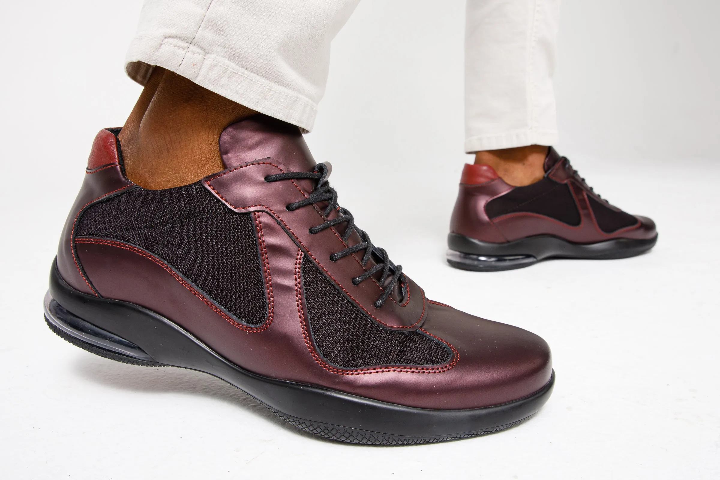 The Zona Burgundy Leather Men Sneaker Final Sale!