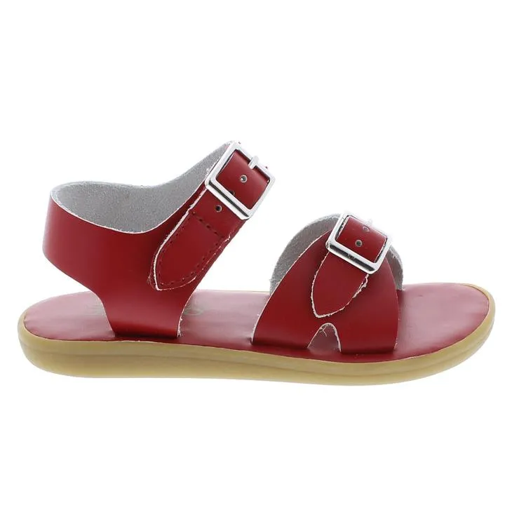 Tide Casual Kid's Leather Sandal - Apple Red