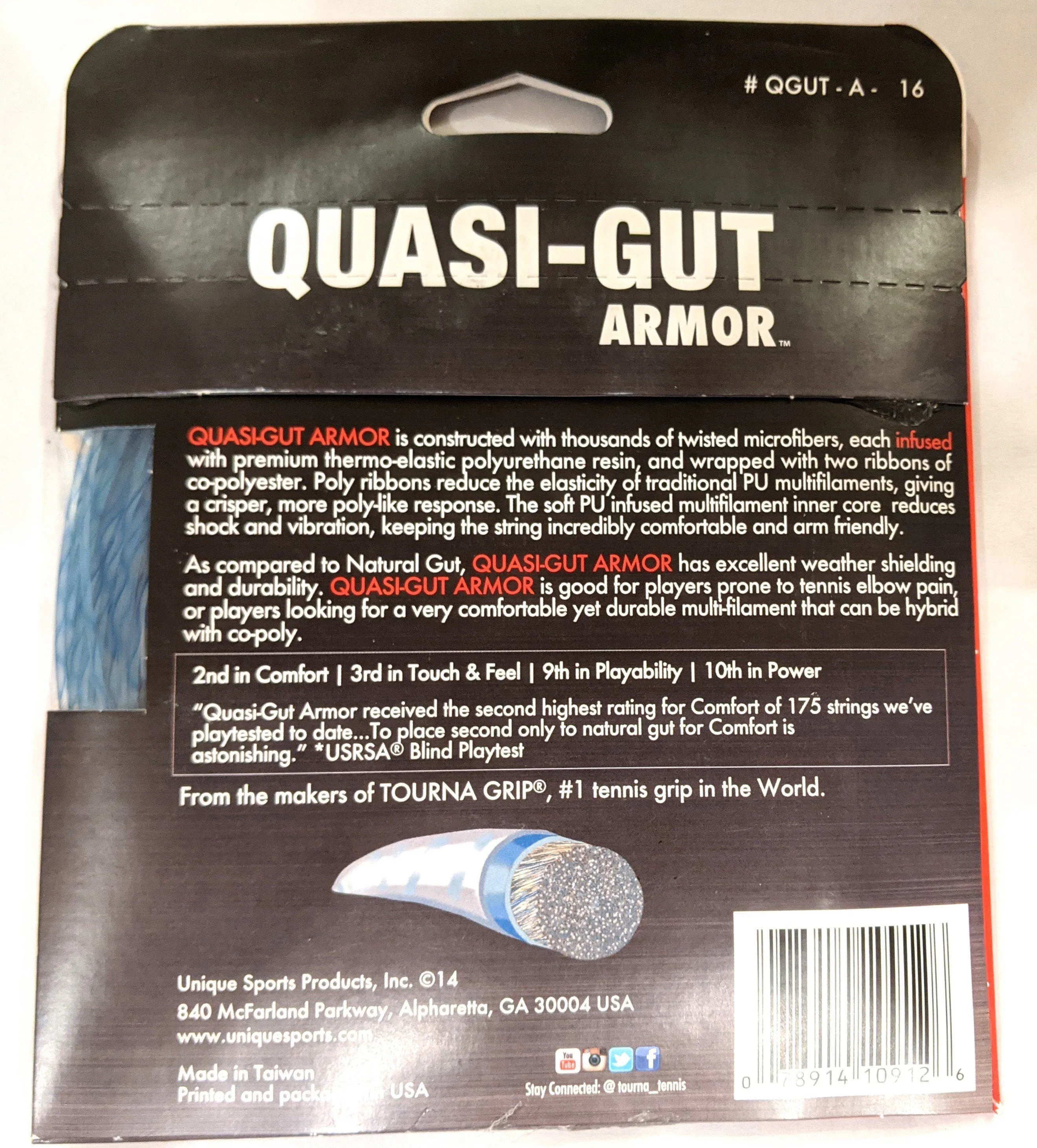 Tourna Quasi-Gut Armor 16g Tennis 12M String Set