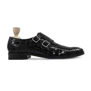 Trinity - Men's Black Patent Leather Double Monkstrap