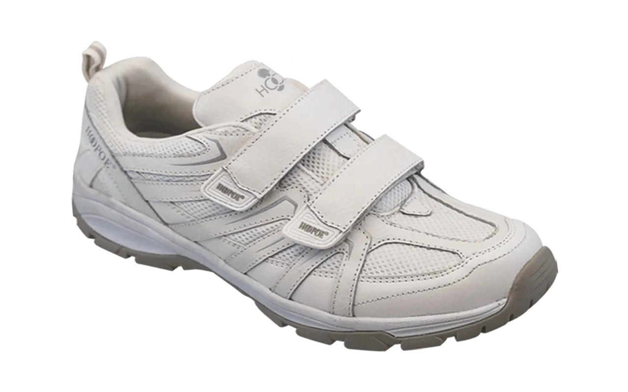 Walker Runner Velcro Double-Strap Sneaker in White CLOSEOUTS