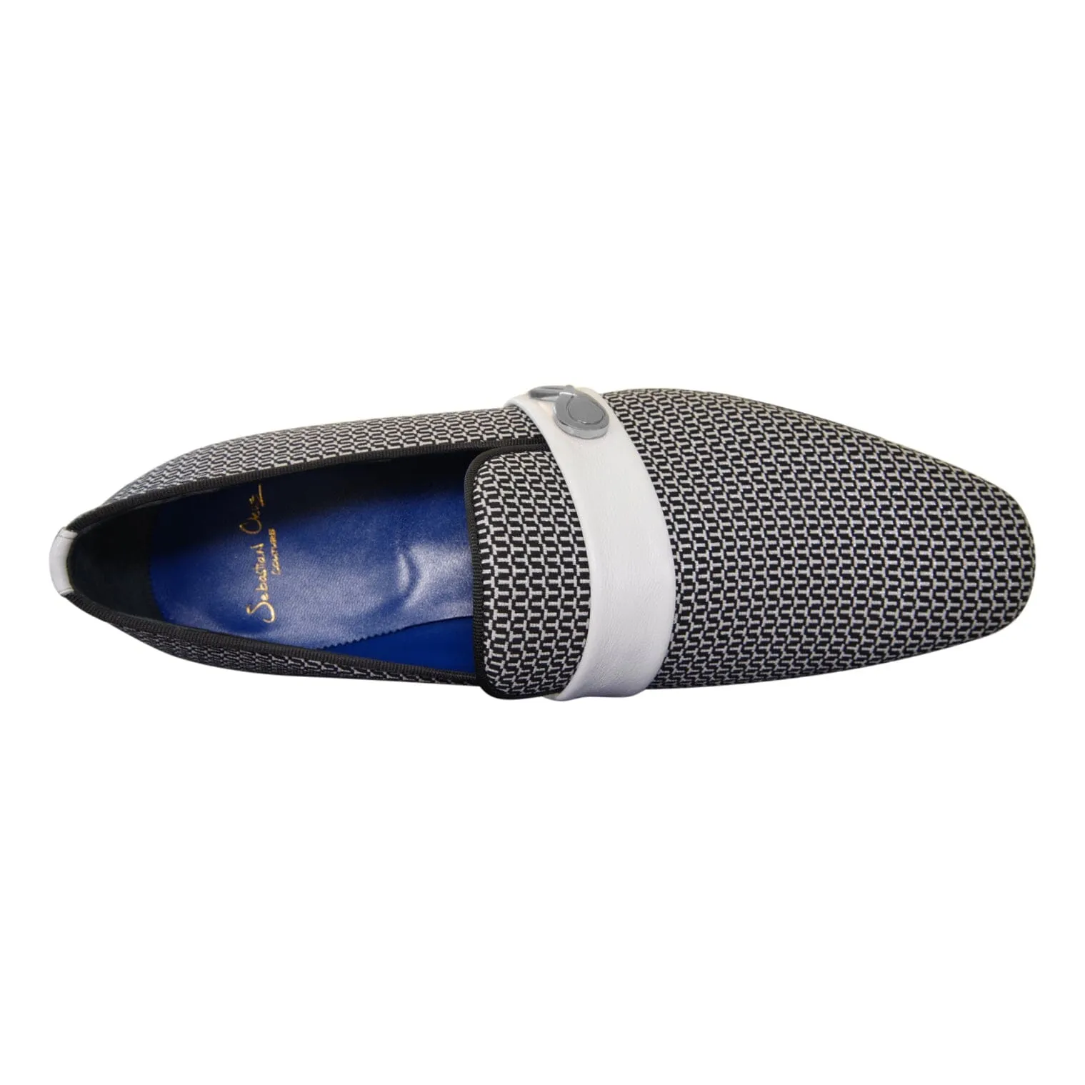 White Croccante Loafer With Silver Hardware