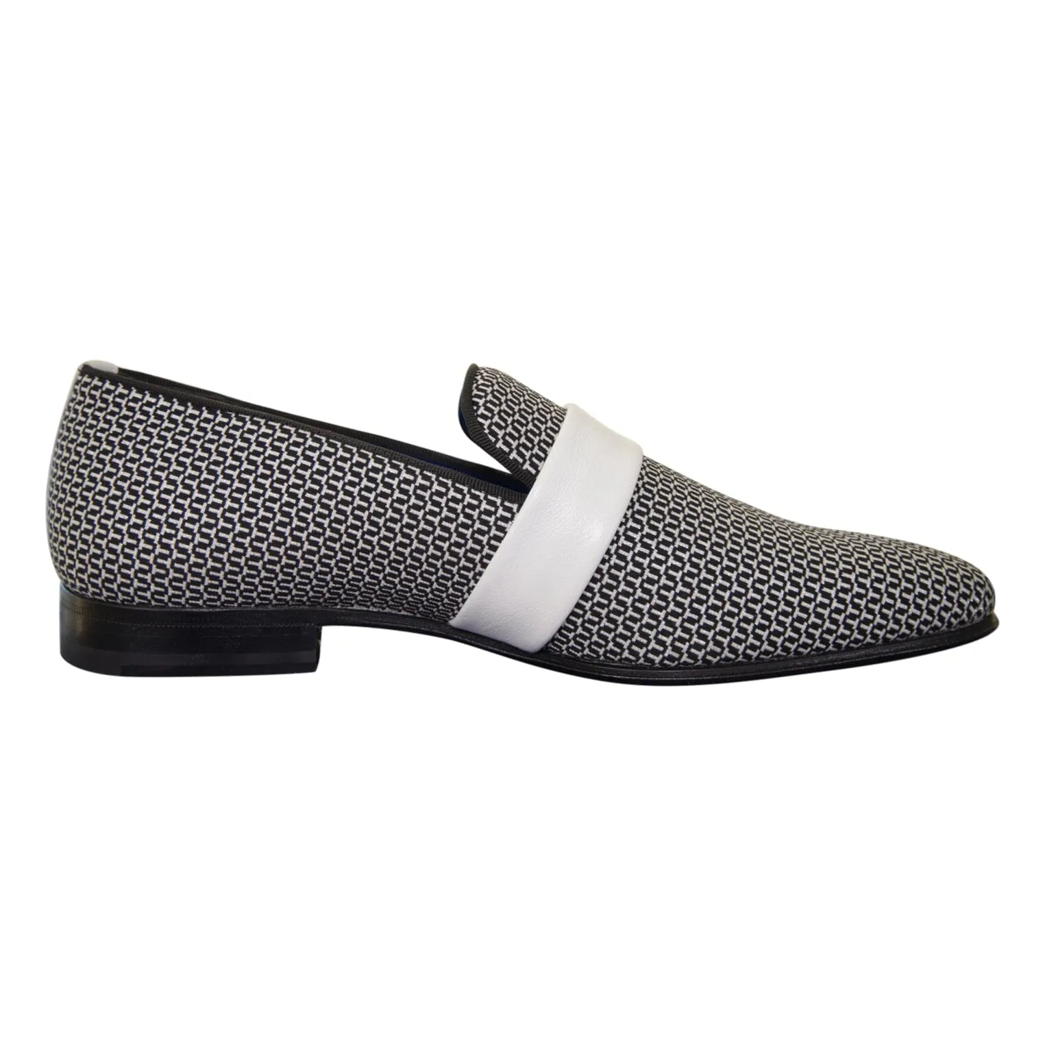 White Croccante Loafer With Silver Hardware