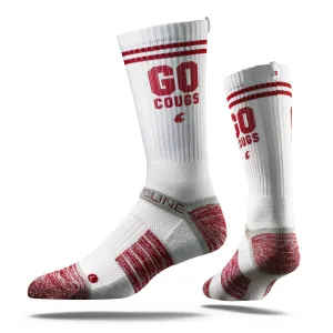 White Heathered WSU Go Cougs Socks