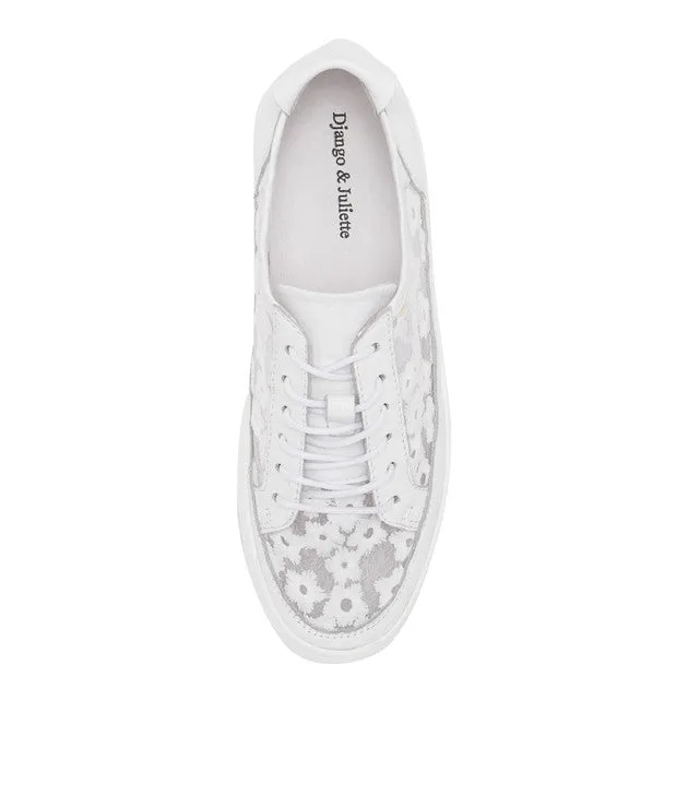 WOMEN'S DJANGO & JULIETTE FADERS-DJ | WHITE LEATHER FLOWER