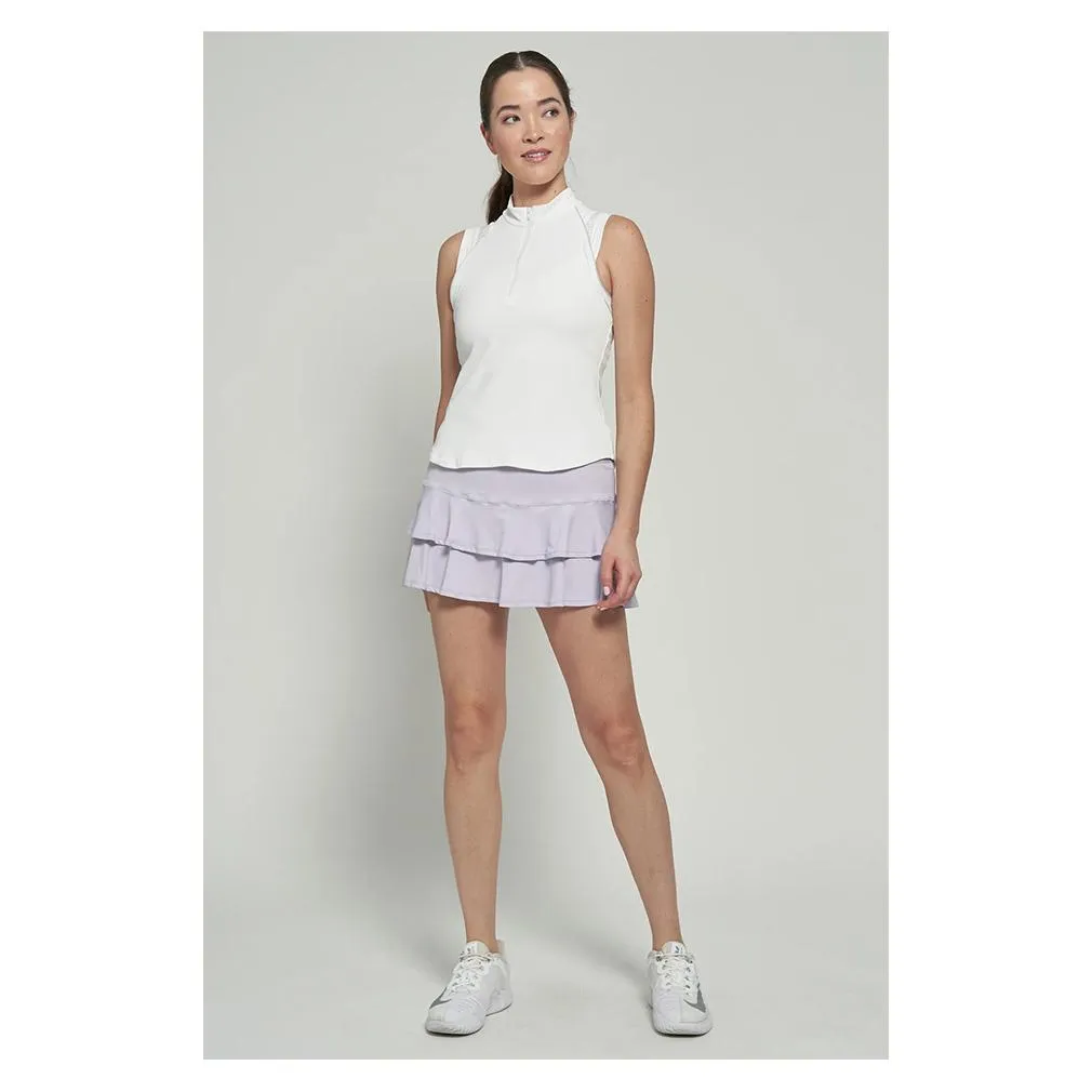 Women's Fluid Tennis Top White and Thistle