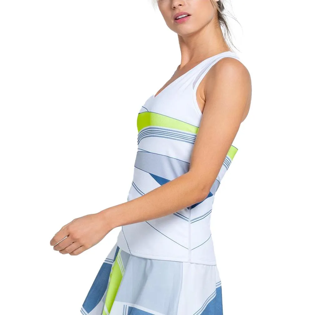 Women`s Going Strong Tennis Tank with Bra White