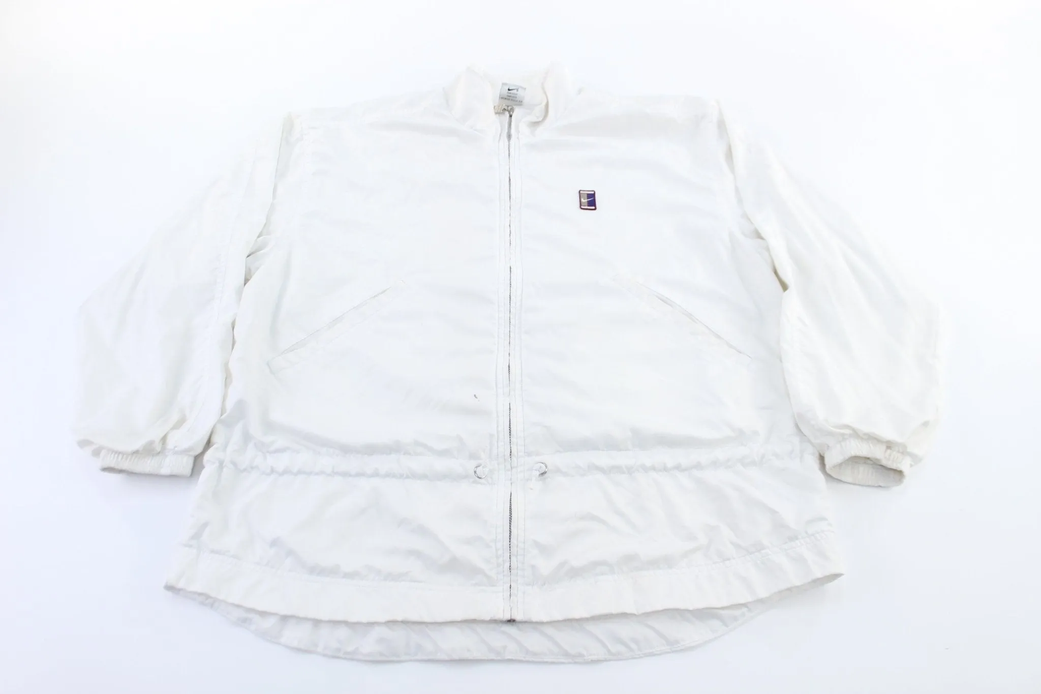 Women's Nike Court Embroidered Logo White Zip Up Jacket