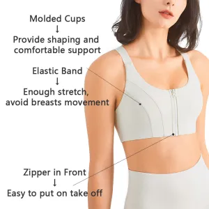 Women's Sports Bra with Front Closure workout and Shock Absorption | Brodtica.com