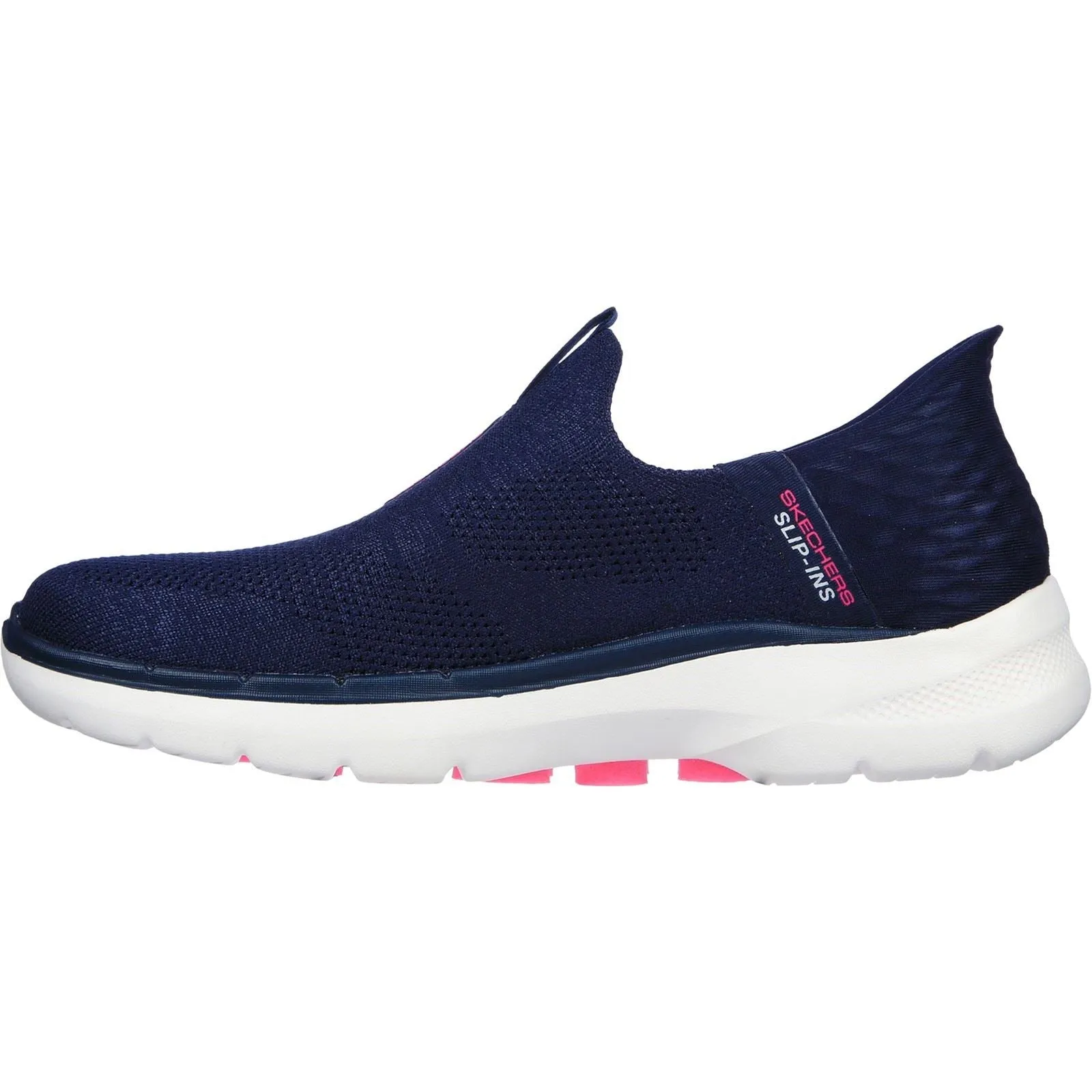 Women's Wide Fit Skechers 124569 Slip-ins GO WALK 6 Fabulous View Sneakers - Navy